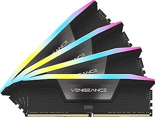 Corsair Vengeance RGB DDR5 64GB (4x16GB) 6200MHz C32 Intel-Optimierter Desktop-Speicher (Dynamische Zehn-Zonen-RGB-Beleuchtung, Onboard-Spannungsregelung, Benutzerdefinierte XMP 3.0-Profile) Schwarz