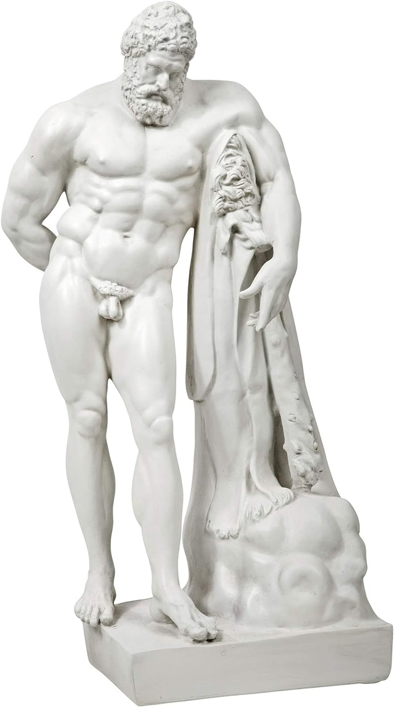 Design Toscano NG32438 Statua Ercole Farnese, off Bianco