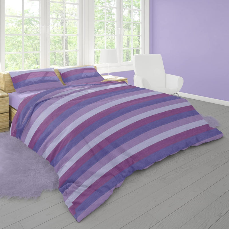 Dorian Home Completo Letto Singolo, Set Completo lenzuola, Lenzuola Letto Singolo 100% Cotone 90x200 cm, Lenzuolo Sotto, Lenzuolo Sopra e Una Federa, Made in Italy, Garda Viola