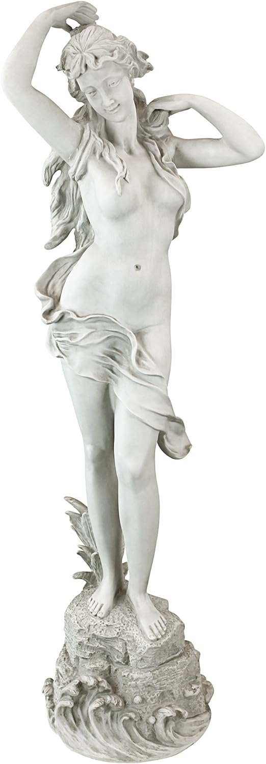 Design Toscano Risveglio primaverile Donna Classica Statua da giardino, poliresina, pietra antica, 102 cm