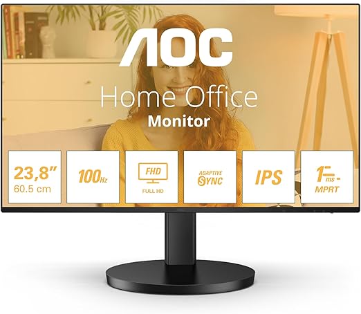 AOC 24B3HA2 - Monitor Full HD, 24 pollici, altoparlante integrato (1920x1080, 100 Hz, VGA, HDMI 1.4) nero