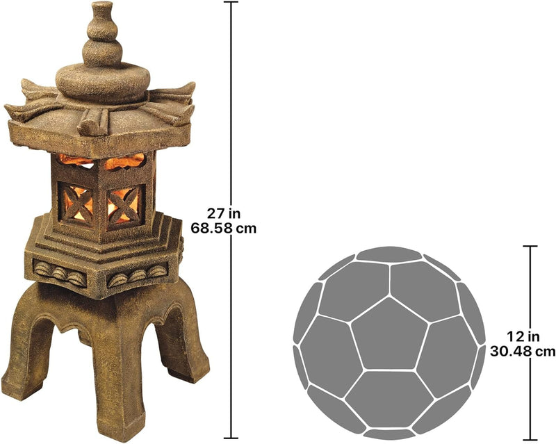 Design Toscano Sacro Pagoda Lanterna illuminata Statua