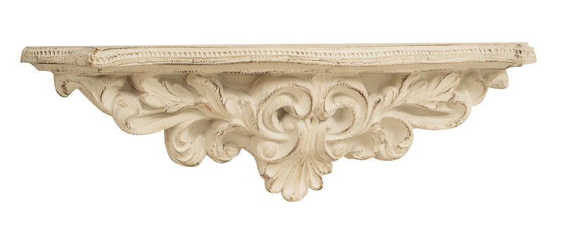 Biscottini MENSOLA A MURO IN LEGNO FINITURA BIANCA ANTICATA L45XPR12,5XH14 cm MADE IN ITALY