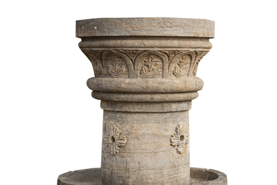 Biscottini Fontana con 8 Vasche in Pietra, L90xPR90xH160 cm Elegante otto giardino.