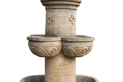 Biscottini Fontana con 8 Vasche in Pietra, L90xPR90xH160 cm Elegante otto giardino.