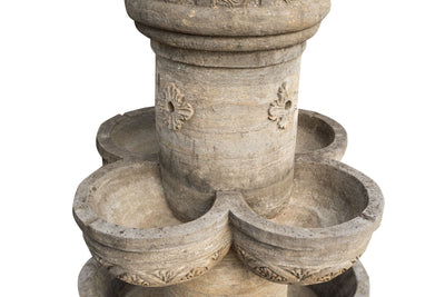 Biscottini Fontana con 8 Vasche in Pietra, L90xPR90xH160 cm Elegante otto giardino.