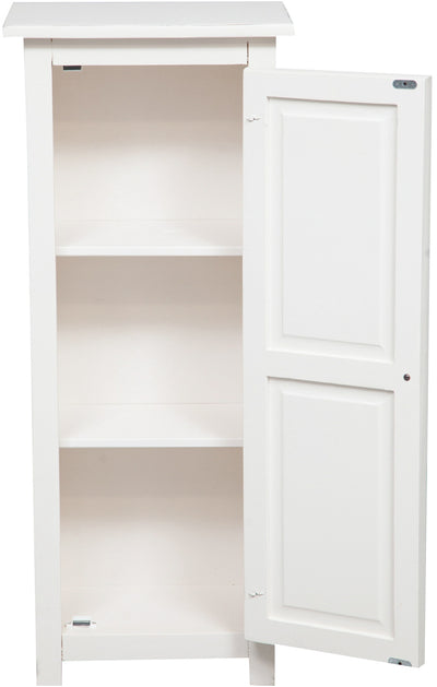 Biscottini Stipetto Country in legno massello di tiglio finitura bianca anticata L40xPR25xH98 cm. Made in Italy