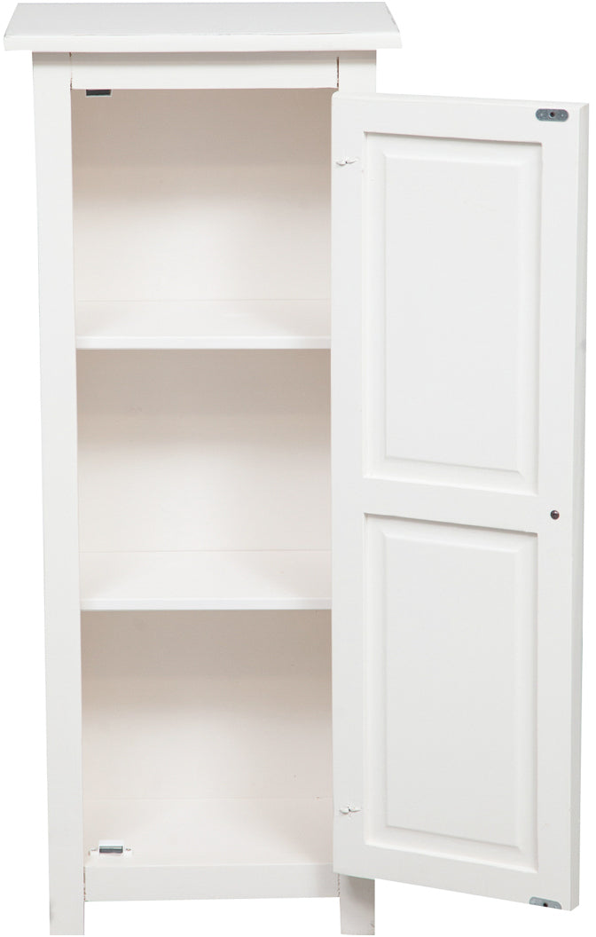 Biscottini Stipetto Country in legno massello di tiglio finitura bianca anticata L40xPR25xH98 cm. Made in Italy