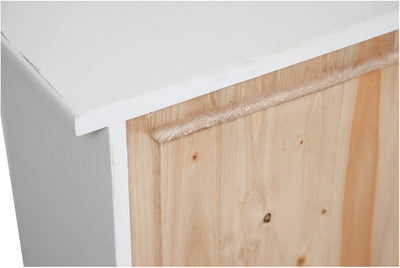 Biscottini Stipetto Country in legno massello di tiglio finitura bianca anticata L40xPR25xH98 cm. Made in Italy