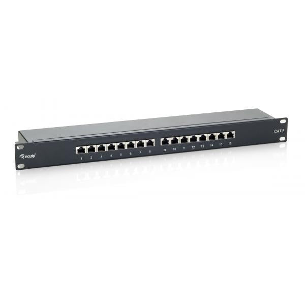 Equip 326416 pezzo di pannello 1U (Equip Patchpanel CAT6 16 Port black 19 [1HE])