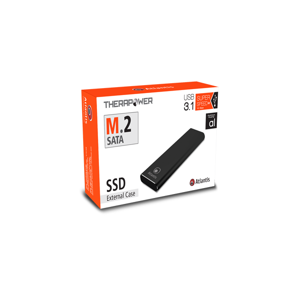Atlantis Box Esterno Ssd M.2 Sata Usb3.1/type C Nero A06-m2-sata-01