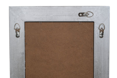 Biscottini Specchio Specchiera da parete e appendere verticale/orizzontale L35xPR4xH82 cm finitura foglia argento anticato.