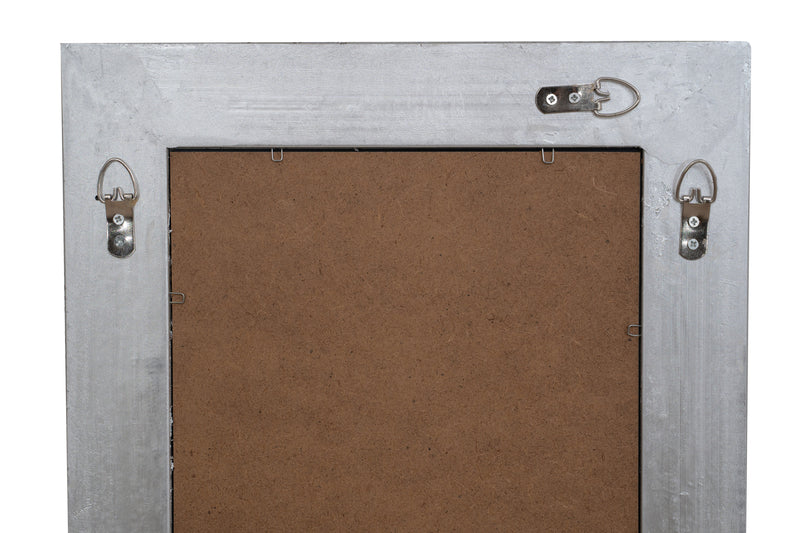 Biscottini Specchio Specchiera da parete e appendere verticale/orizzontale L35xPR4xH82 cm finitura foglia argento anticato.