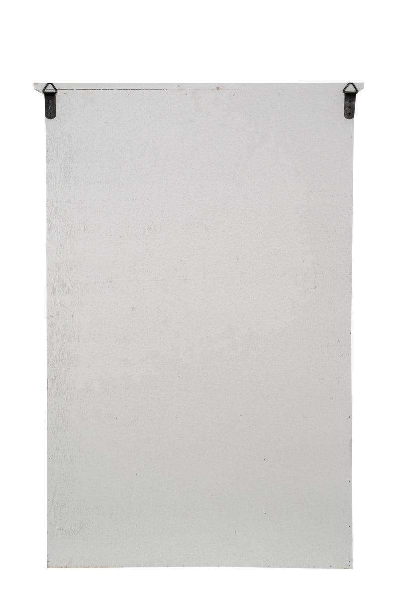 Biscottini VETRINETTA BACHECA IN LEGNO FINITURA BIANCA ANTICATA L60XPR18XH89 CM STILE SHABBY