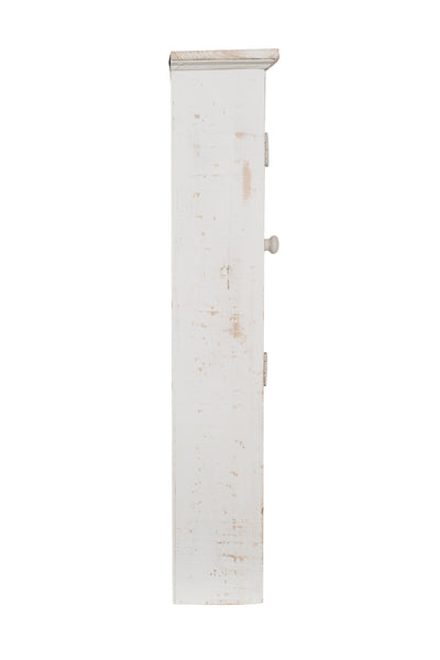 Biscottini VETRINETTA BACHECA IN LEGNO FINITURA BIANCA ANTICATA L48XPR12XH63 CM STILE SHABBY