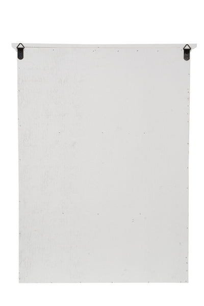 Biscottini VETRINETTA BACHECA IN LEGNO FINITURA BIANCA ANTICATA L48XPR12XH63 CM STILE SHABBY