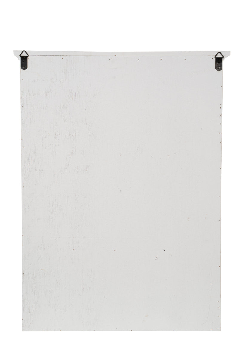 Biscottini VETRINETTA BACHECA IN LEGNO FINITURA BIANCA ANTICATA L48XPR12XH63 CM STILE SHABBY