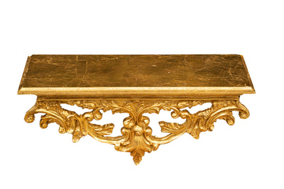 Biscottini MENSOLA A MURO IN LEGNO FINITURA FOGLIA ORO ANTICATO L46XPR17XH22 CM MADE IN ITALY