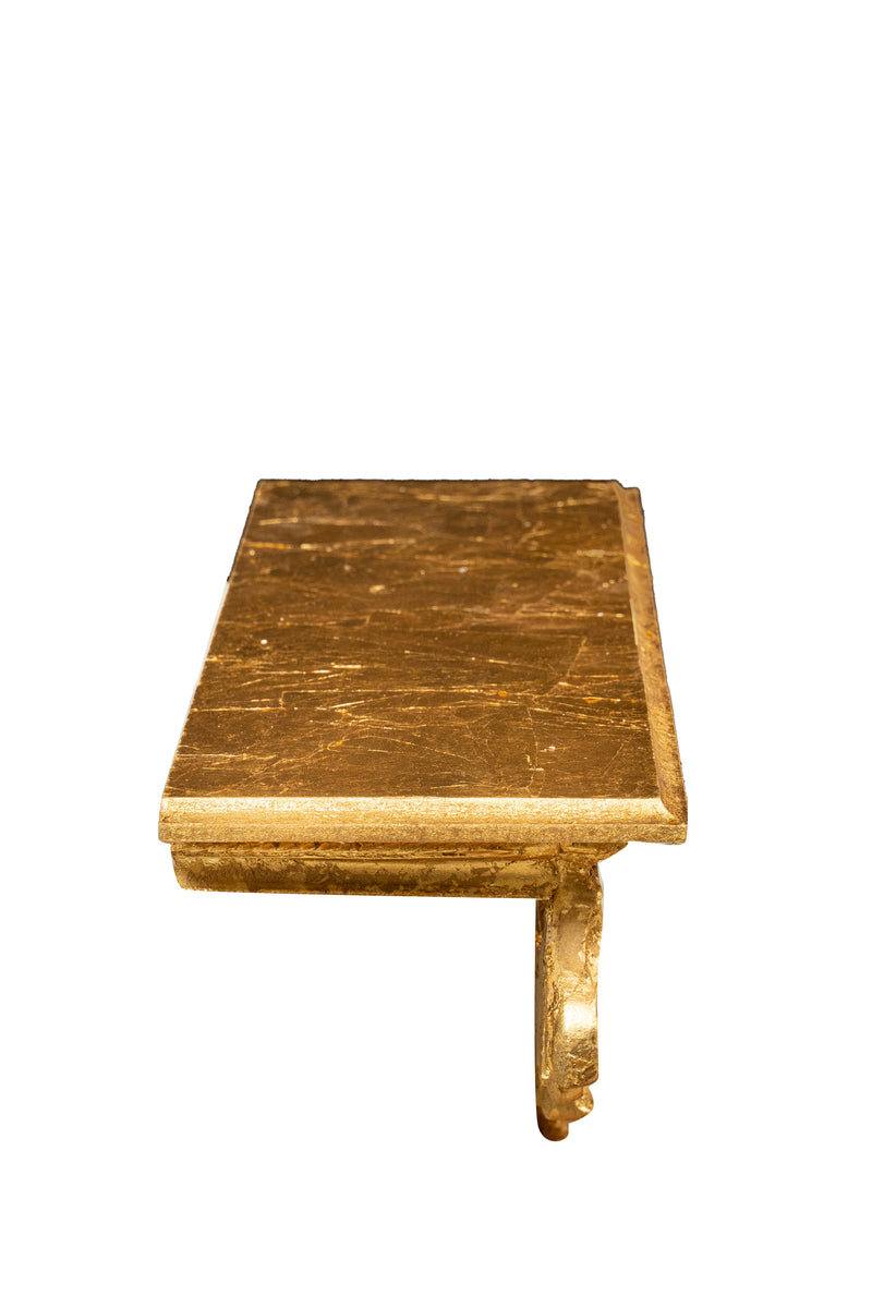 Biscottini MENSOLA A MURO IN LEGNO FINITURA FOGLIA ORO ANTICATO L46XPR17XH22 CM MADE IN ITALY