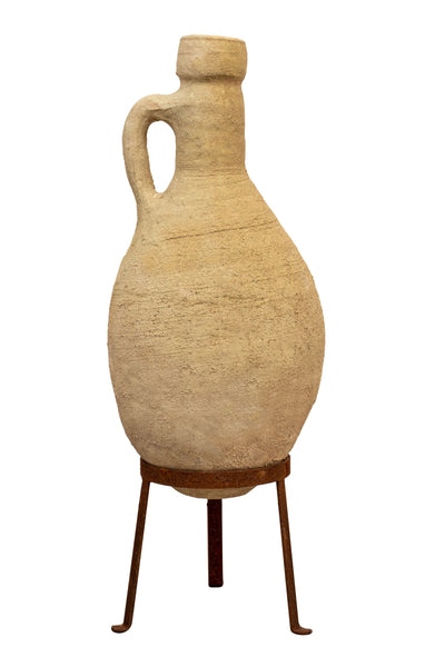 Biscottini Vecchia anfora giara con manico in terracotta L27xPR27xH60 cm manici diametro