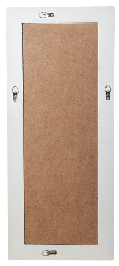 Biscottini Specchio Specchiera da parete e appendere verticale/orizzontale L35xPR4xH82 cm finitura bianco anticato.