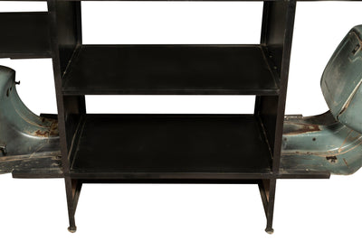 Biscottini Consolle in Ferro e Legno, Vespa Ristrutturata come Consolle per Arredo per la Casa