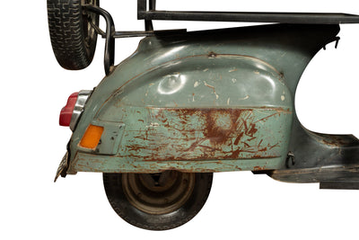 Biscottini Consolle in Ferro e Legno, Vespa Ristrutturata come Consolle per Arredo per la Casa