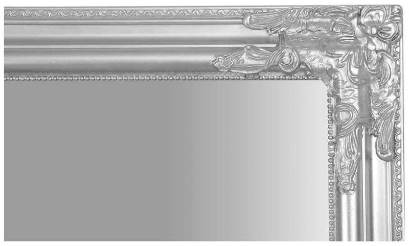 Biscottini Specchio Specchiera da parete e appendere verticale/orizzontale L72xPR4xH180 cm finitura foglia argento anticato.