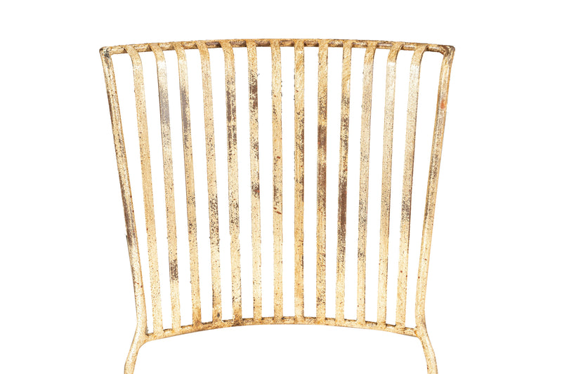 Biscottini Sedia in ferro battuto da esterno da giardino da pranzo finitura bianca anticata