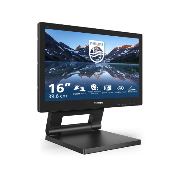 PHILIPS MONITOR TOUCH 15,6 1366x768, IP54, 1O PUNTI TOCCO, VGA/DVI/DP/HDMI, MULTIMEDIALE