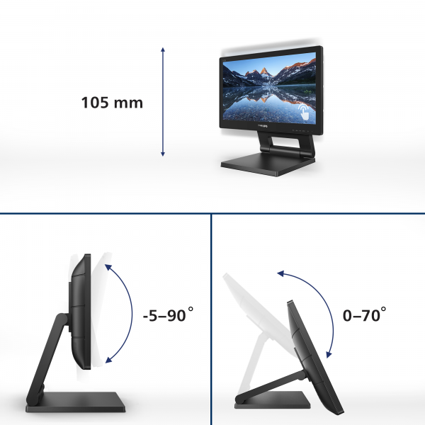 PHILIPS MONITOR TOUCH 15,6 1366x768, IP54, 1O PUNTI TOCCO, VGA/DVI/DP/HDMI, MULTIMEDIALE