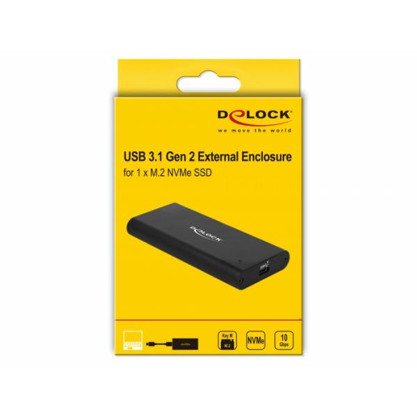 DeLOCK 42614 contenitore di unit di archiviazione Box esterno SSD Nero (DeLOCK - lagringspakning - M.2 NVMe Ca)