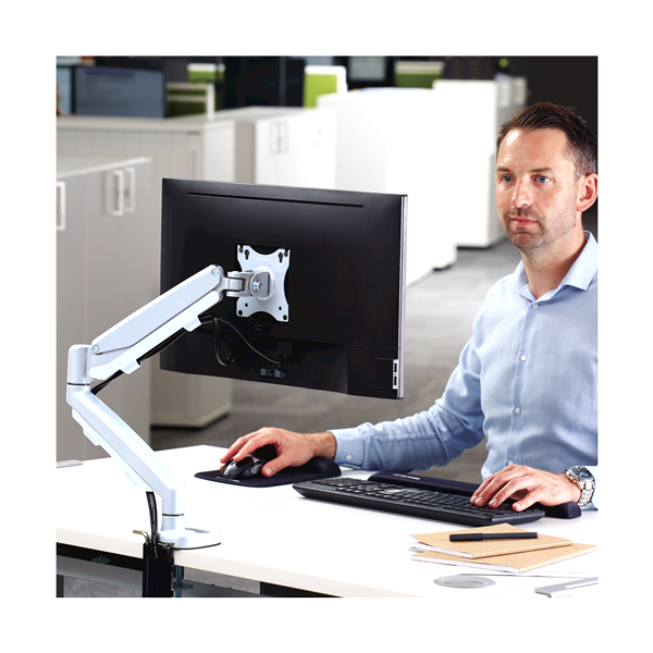 Fellowes Eppa 9683201 Supporti a parete per TV 101,6 cm [40] Scrivania Bianco (Fellowes 9683201 Eppa Single Monitor Arm - White)
