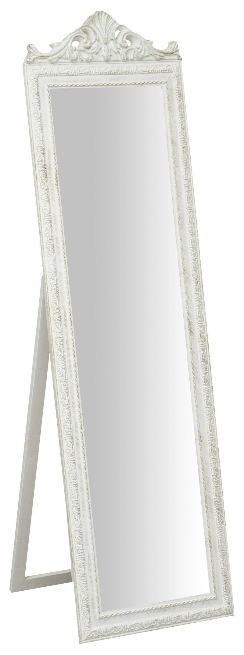 Biscottini Specchiera da terra finitura bianco anticato CON GRECA L40xPR3xH140 struttura