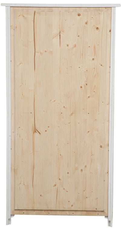 Biscottini Vetrina Credenza Country in legno massello di tiglio finitura bianca anticata L68xPR25xH130 cm. Made in Italy