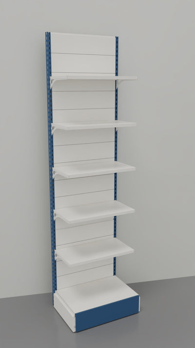 Arredo negozi scaffalatura metallica verniciata modulo a parete cm. 80x30x300h