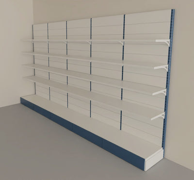 Arredo negozi scaffalatura metallica verniciata modulo a parete cm. 80x30x300h