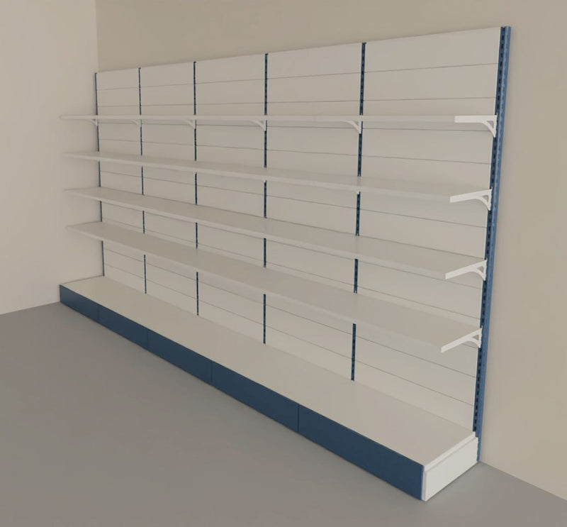 Arredo negozi scaffalatura metallica verniciata modulo a parete cm. 80x30x300h