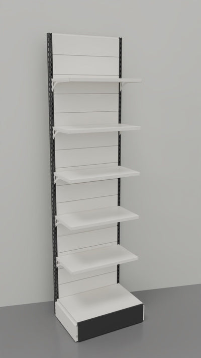 Arredo negozi scaffalatura metallica verniciata modulo a parete cm. 80x30x300h