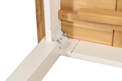 Biscottini Tavolo allungabile Country legno massello di tiglio con struttura bianca anticata piano naturale. Made in Italy