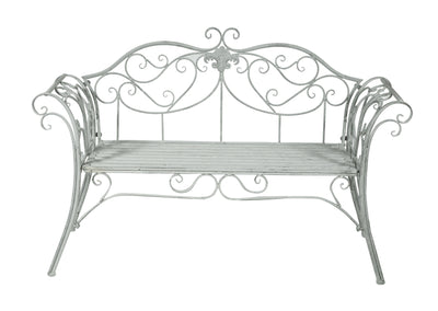 Biscottini Divanetto panca sedia seduta poltrona in ferro finitura grigia anticata L133xPR47xH90 cm