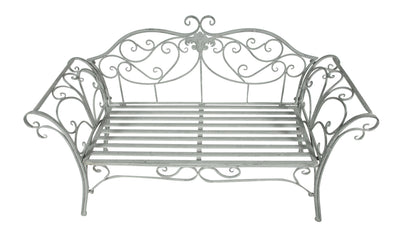 Biscottini Divanetto panca sedia seduta poltrona in ferro finitura grigia anticata L133xPR47xH90 cm