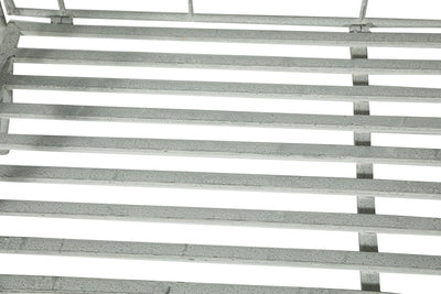 Biscottini Divanetto panca sedia seduta poltrona in ferro finitura grigia anticata L133xPR47xH90 cm