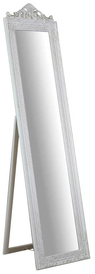 Biscottini Specchiera da terra finitura bianco anticato L43xPR3,5xH178 struttura legno.