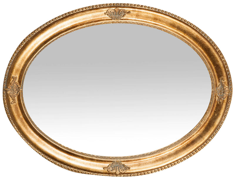 Biscottini Specchio Specchiera da parete e appendere verticale/orizzontale L64xPR3xH84 cm finitura oro anticato.