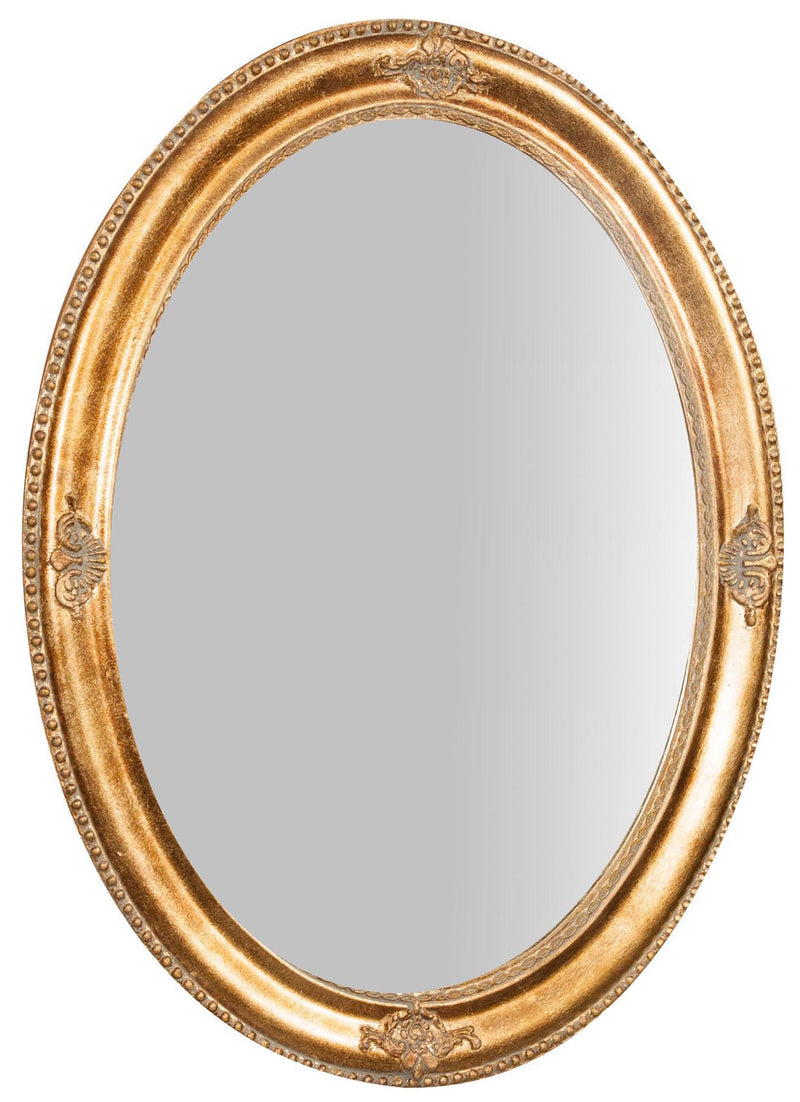 Biscottini Specchio Specchiera da parete e appendere verticale/orizzontale L64xPR3xH84 cm finitura oro anticato.