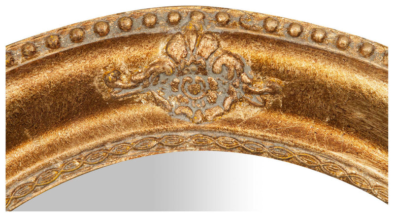 Biscottini Specchio Specchiera da parete e appendere verticale/orizzontale L64xPR3xH84 cm finitura oro anticato.
