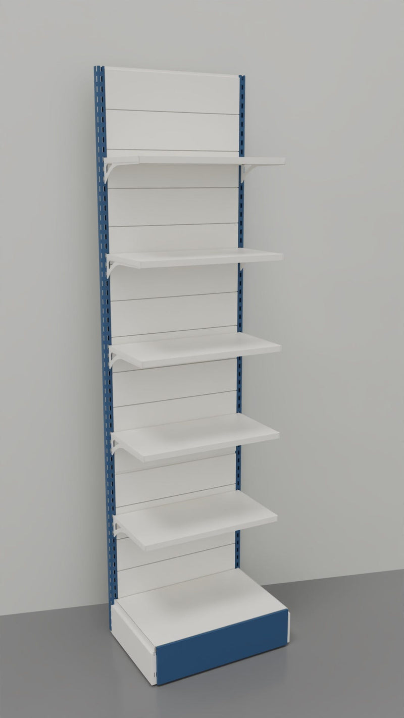 Arredo negozio con scaffalatura a parete verniciata cm. 80x50x300h