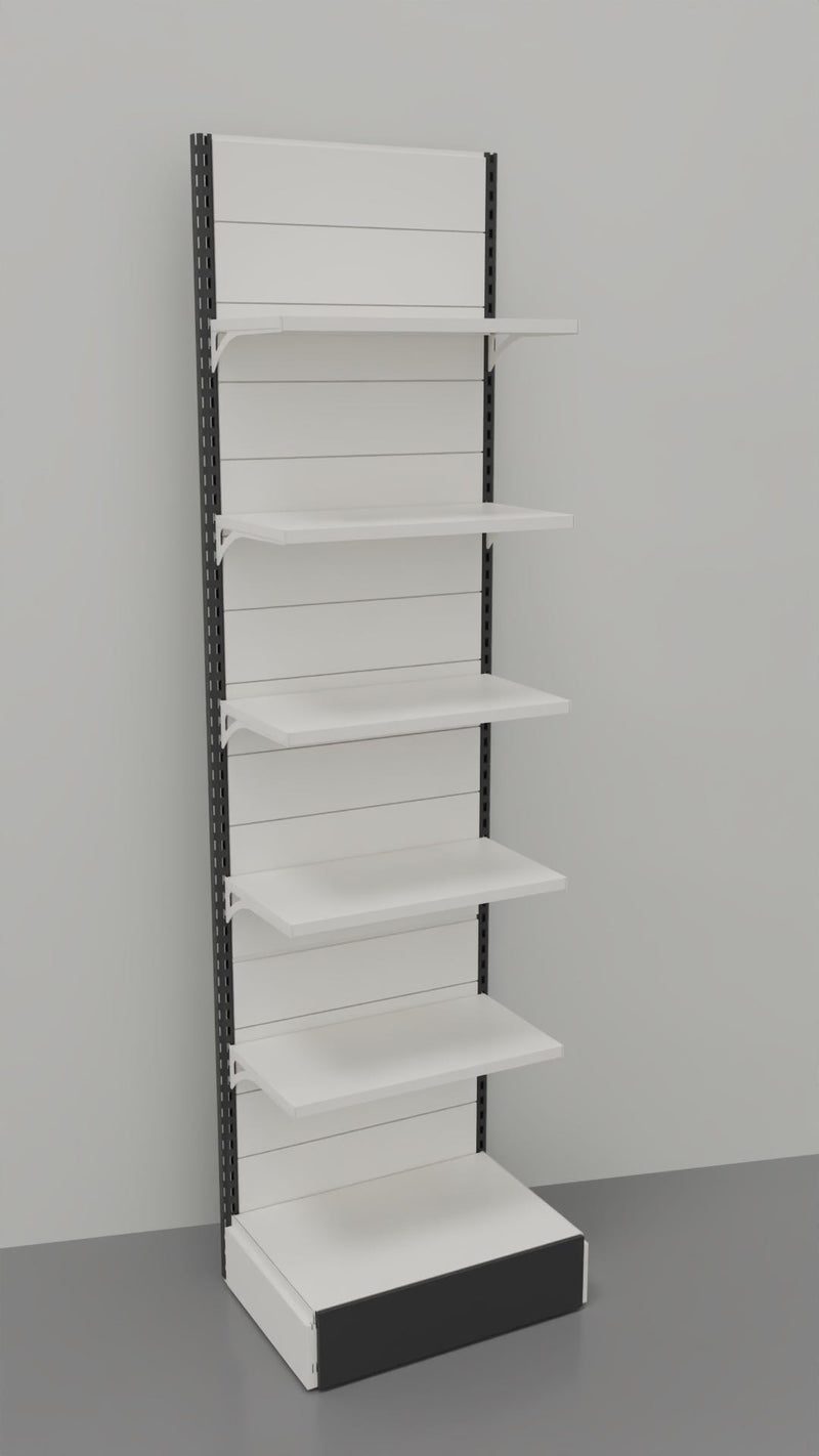 Arredo negozio con scaffalatura a parete verniciata cm. 80x50x300h