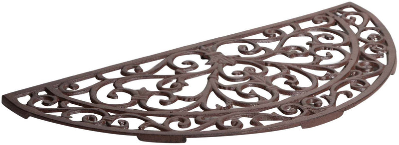 Biscottini Zerbino in ghisa finitura ruggine anticata L68,5xPR32xH1,5 cm mezzaluna